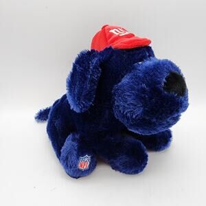 NY Giants Blue Puppy Dog Plush 9" Red Hat NFL Football Forever Collectibles